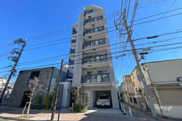 シーンズ大森パークサイドの外観（南西側から）