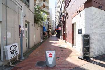 敷地東側の前面道路(北側から)