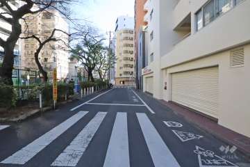 敷地北側の前面道路（西側から）