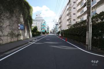敷地側の前面道路(北側から)