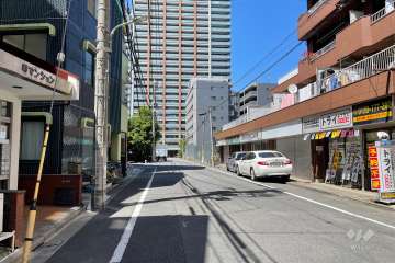 敷地の東側前面道路（南側から）