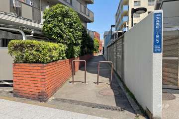 敷地南側の前面道路（西側から）