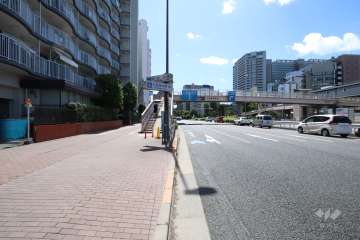 敷地西側の前面道路（北側から）