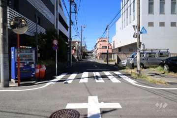 敷地東側の前面道路(南側から)
