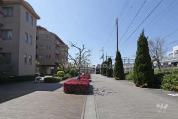 敷地北側の遊歩道