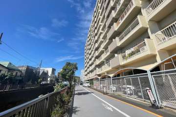 敷地南西側の前面道路（南東側から）