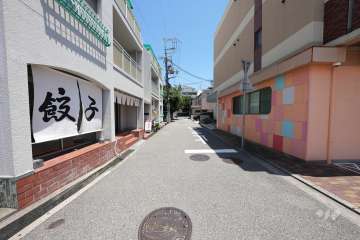 敷地南側の前面道路（西側から）