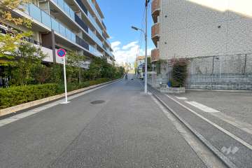 敷地西側の前面道路（南側から）