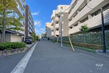 敷地東側の前面道路（南側から）