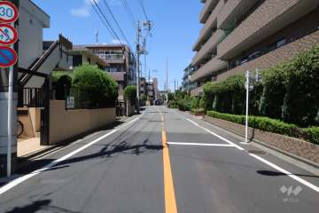 敷地西側の前面道路（南側から）