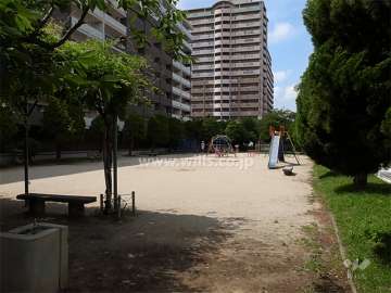 敷地西側にある公園。遊具も充実しています。