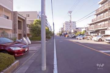 敷地東側の前面道路(南側から)