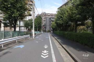 敷地西側の前面道路