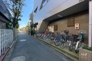 敷地北側の前面道路（西側から）