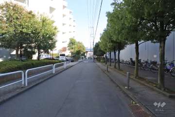 敷地南側の前面道路（西側から）
