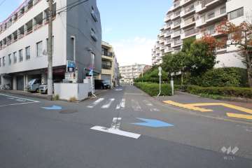 敷地南西側の前面道路　