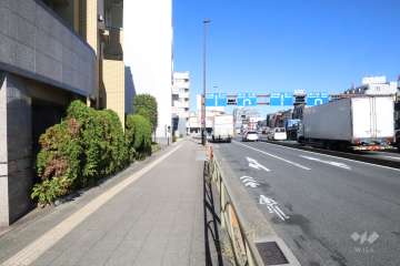 敷地南側の前面道路（南側から）