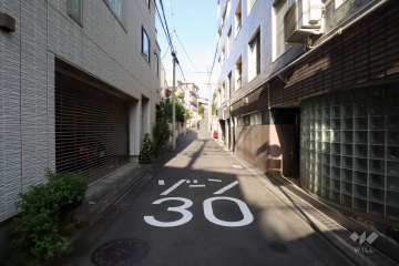 敷地北側の前面道路(西側から)