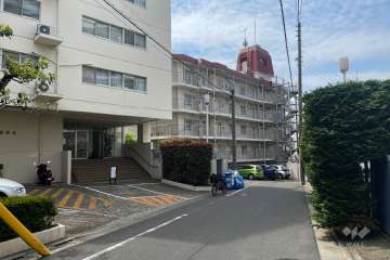 敷地北西側の前面道路（北東側から）