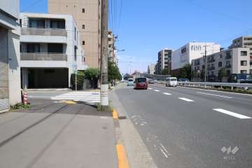 敷地南東側の前面道路(南東側から)