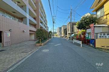 敷地西側の前面道路（北側から）