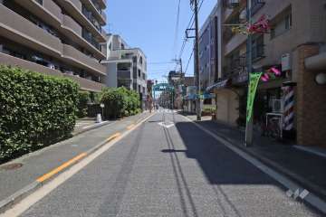 敷地北東側の前面道路(北西側から)