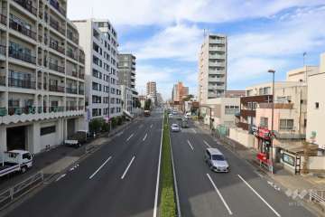 敷地西側の前面道路