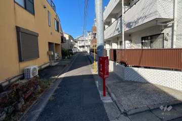 敷地西側の前面道路（南側から）