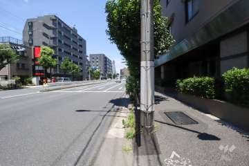 敷地西側の前面道路