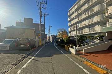 敷地の西側前面道路（南側から）