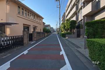 敷地東側の前面道路（北側から）