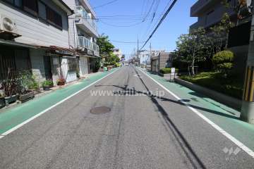 敷地北側の前面道路（西側から）