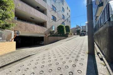 敷地の西側前面道路（北側から）