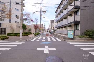 敷地東側の前面道路(南側から)