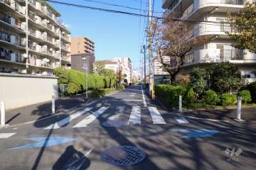 敷地北側の前面道路(西側から)