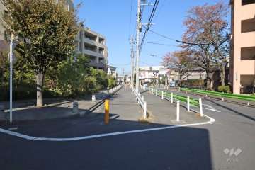 敷地東側の前面道路（南側から）