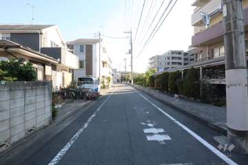 敷地北側の前面道路（西側から）
