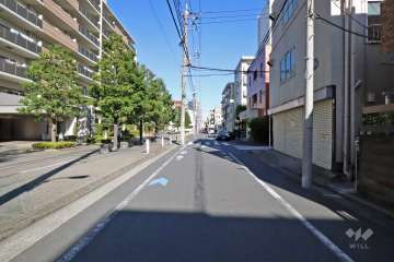 敷地東側の前面道路(南側から)