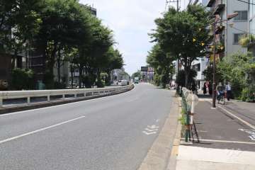 敷地北東側の前面道路(北西側から)