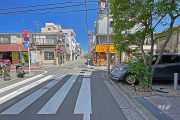 敷地西側の前面道路（南側から）