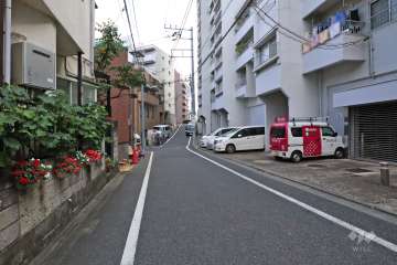 敷地東側の前面道路(北側から)