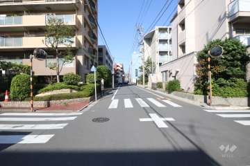 敷地東側の前面道路(北側から)
