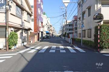 敷地北側の前面道路（西側から）