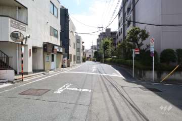 敷地東側の前面道路(北側から)
