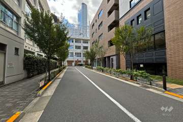敷地南東側の前面道路（北東側から）