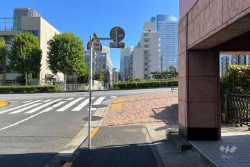 敷地の北東側前面道路（北西側から）