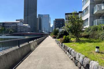 敷地の南東側前面道路（北東側から）