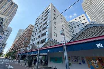 ザパームス月島ルナガーデンの外観（東側から）