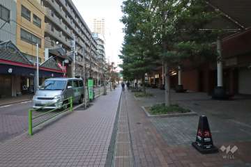 敷地北西側の前面道路（南西側から）