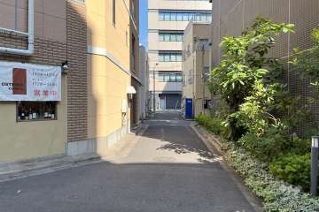 敷地西側の前面道路（南側から）